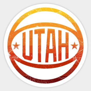 Utah Retro Ball - Sunset/White Sticker